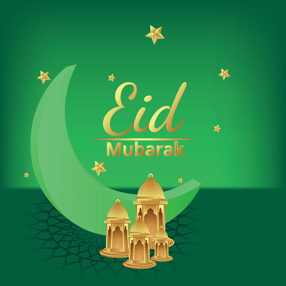 modelo de postagem de mídia social eid mubarak vetor