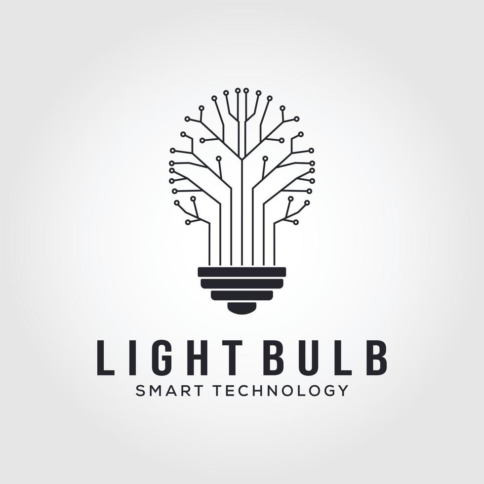 tecnologia de lâmpada no design de logotipo de circuito, ícone de tecnologia de luz elétrica vetor
