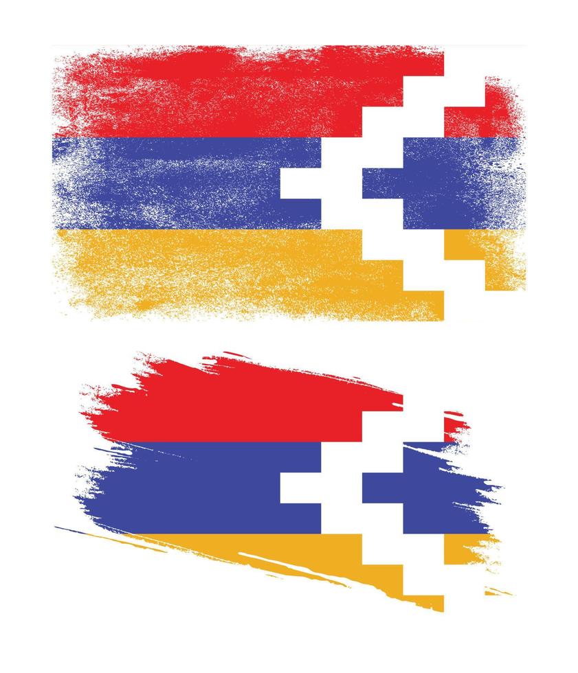 bandeira da república de nagorno karabakh com textura grunge vetor