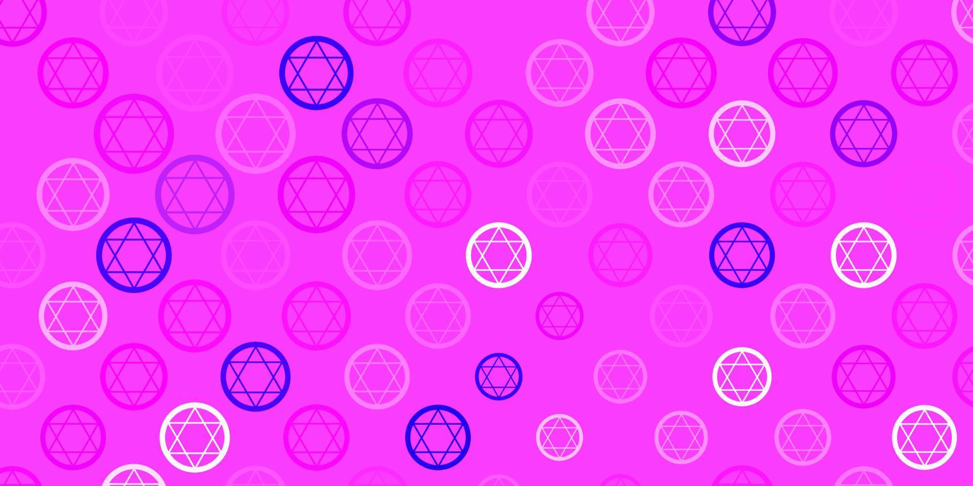 pano de fundo vector rosa claro roxo com símbolos de mistério.