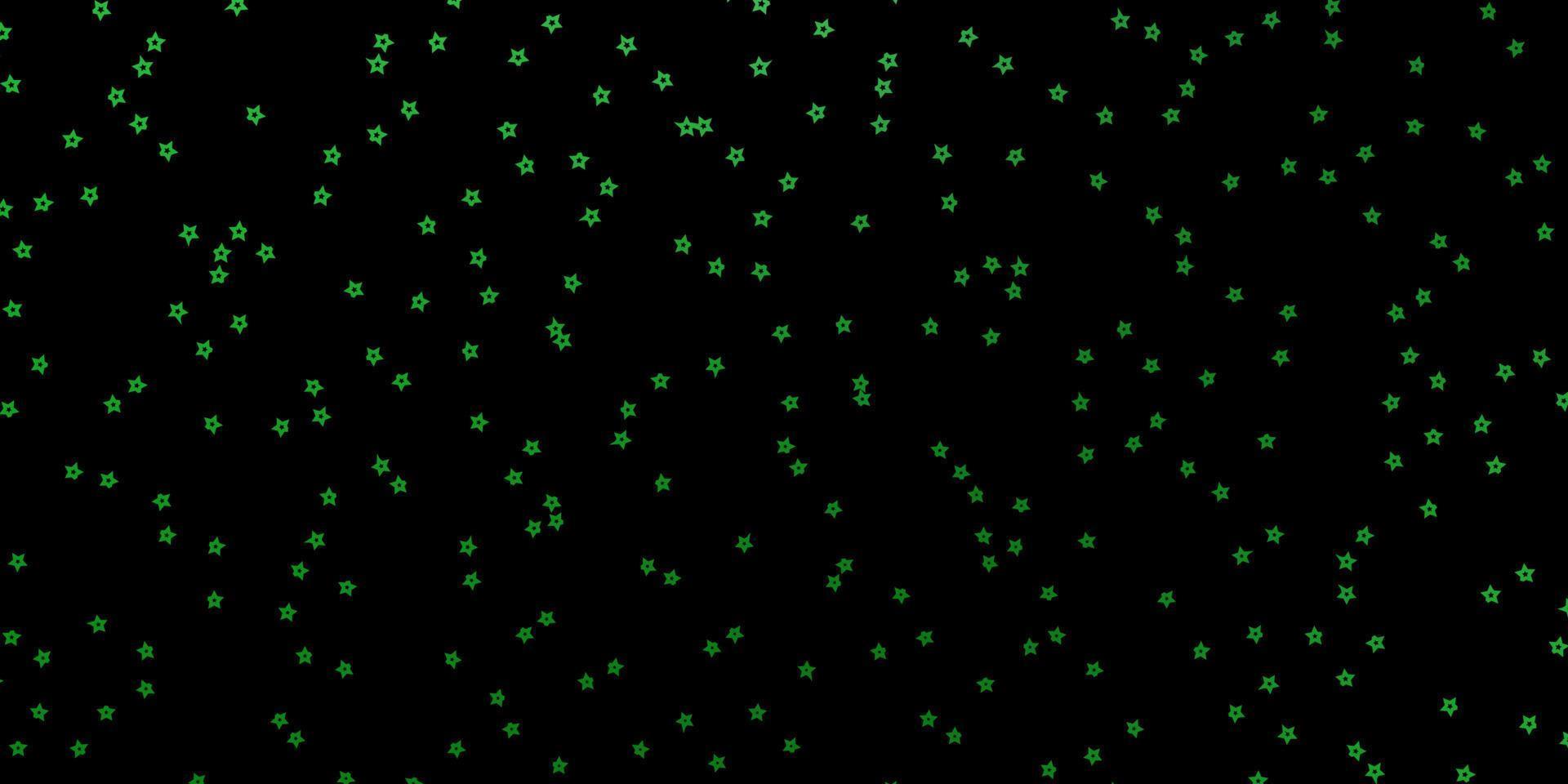 layout de vetor verde escuro com estrelas brilhantes.