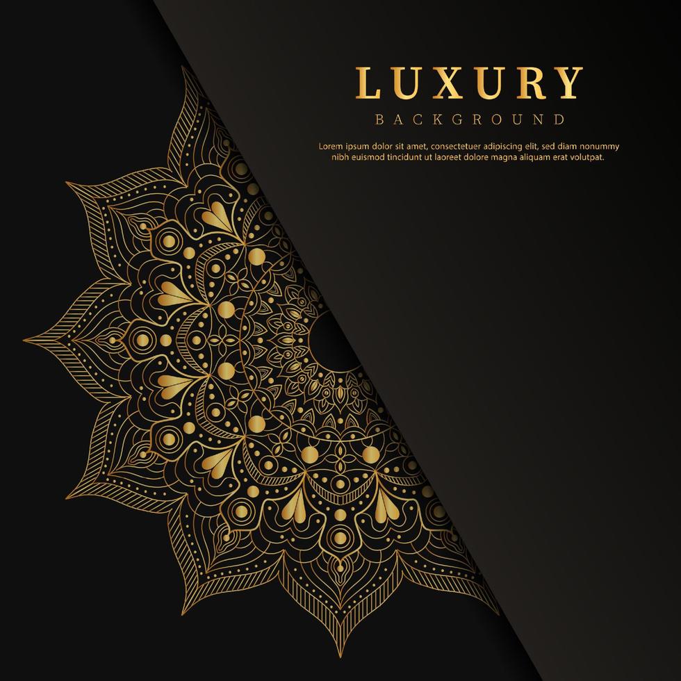 fundo de mandala de luxo dourado decorativo vetor