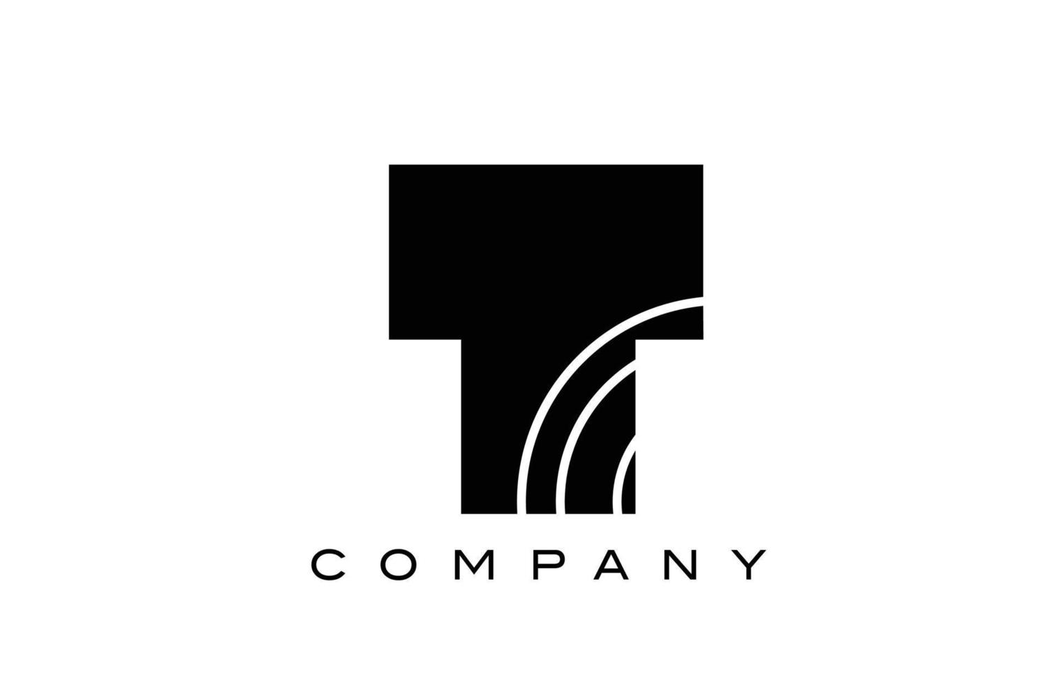 design de ícone do logotipo da letra do alfabeto geométrico preto e branco. modelo criativo para negócios e empresas com linhas vetor
