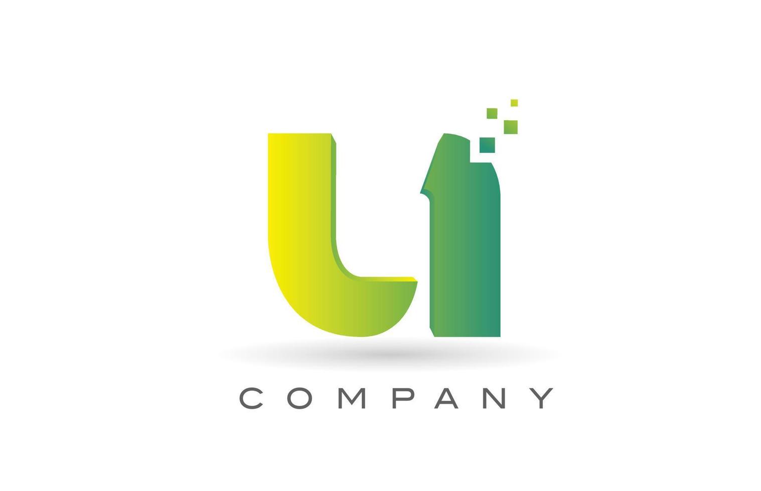 u alfabeto letra logotipo ícone design com ponto verde. modelo criativo para empresa e negócios vetor