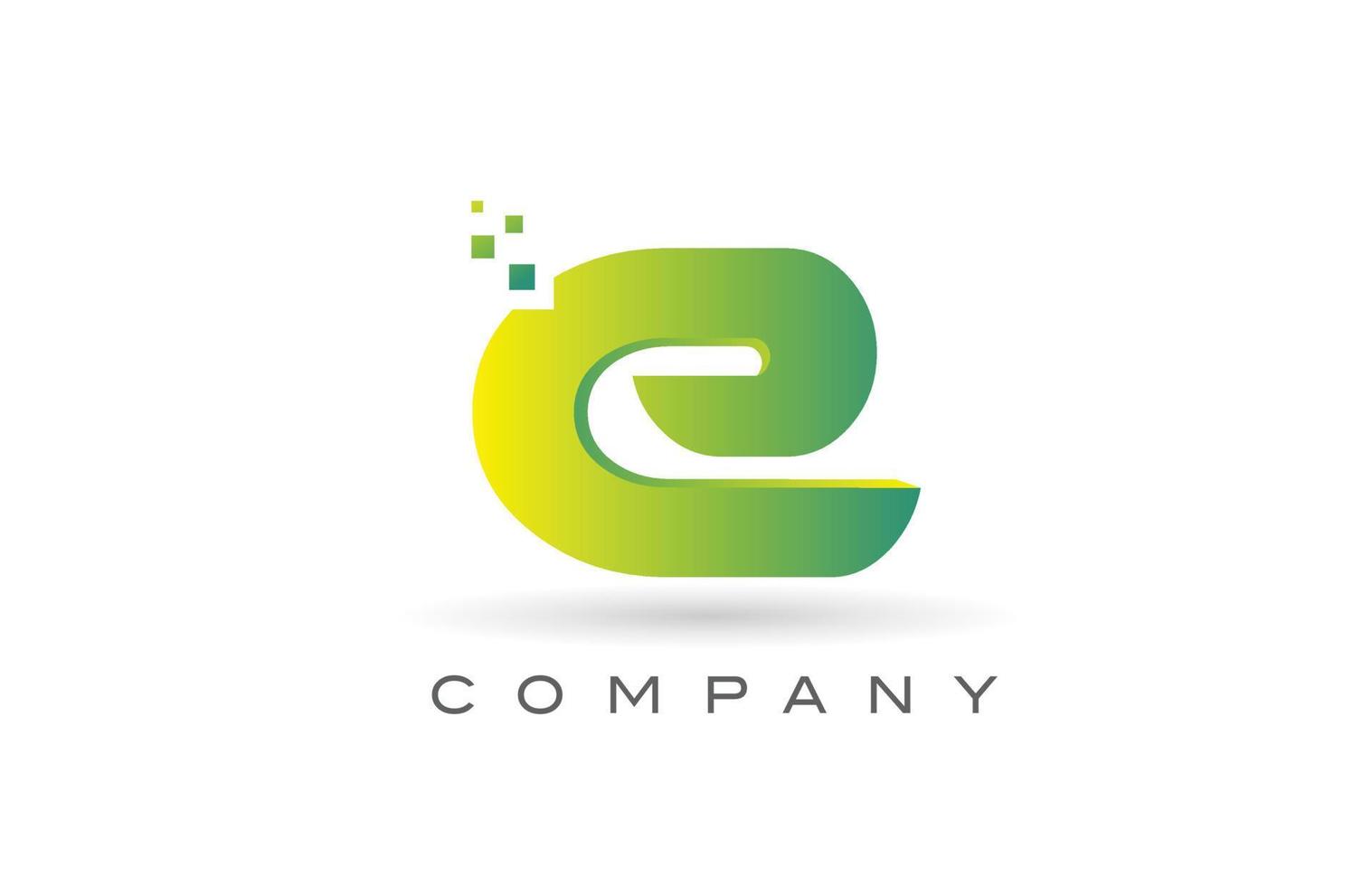 e design de ícone do logotipo da letra do alfabeto com ponto verde. modelo criativo para empresa e negócios vetor
