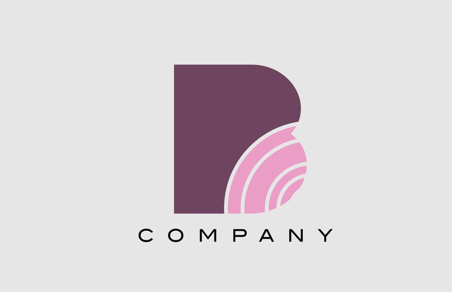 desenho de ícone do logotipo da letra do alfabeto b geométrico. modelo criativo para empresa e negócios na cor rosa vetor