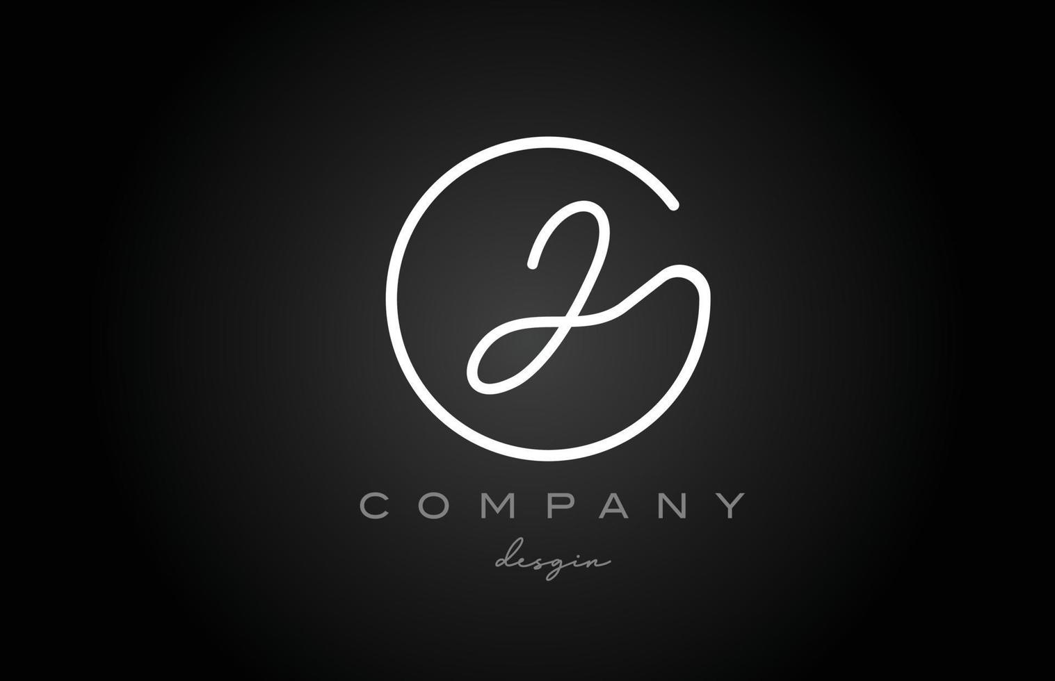 design de ícone do logotipo da letra do alfabeto j preto e branco. modelo criativo manuscrito para empresa e negócios vetor