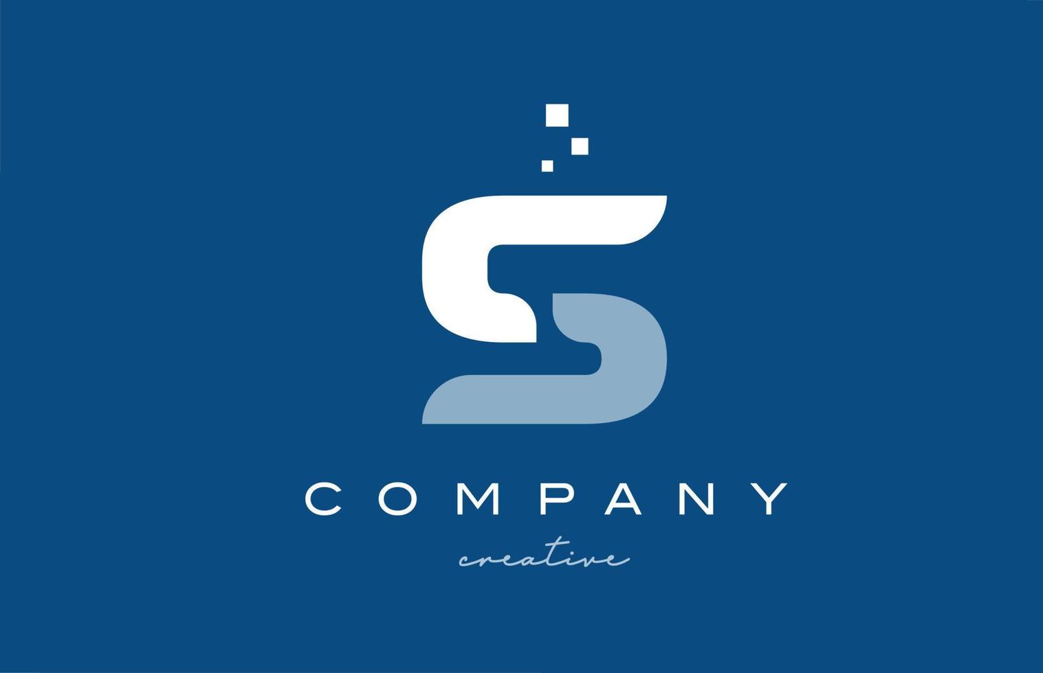 s design de ícone do logotipo da letra do alfabeto. modelo criativo azul branco para negócios e empresas vetor