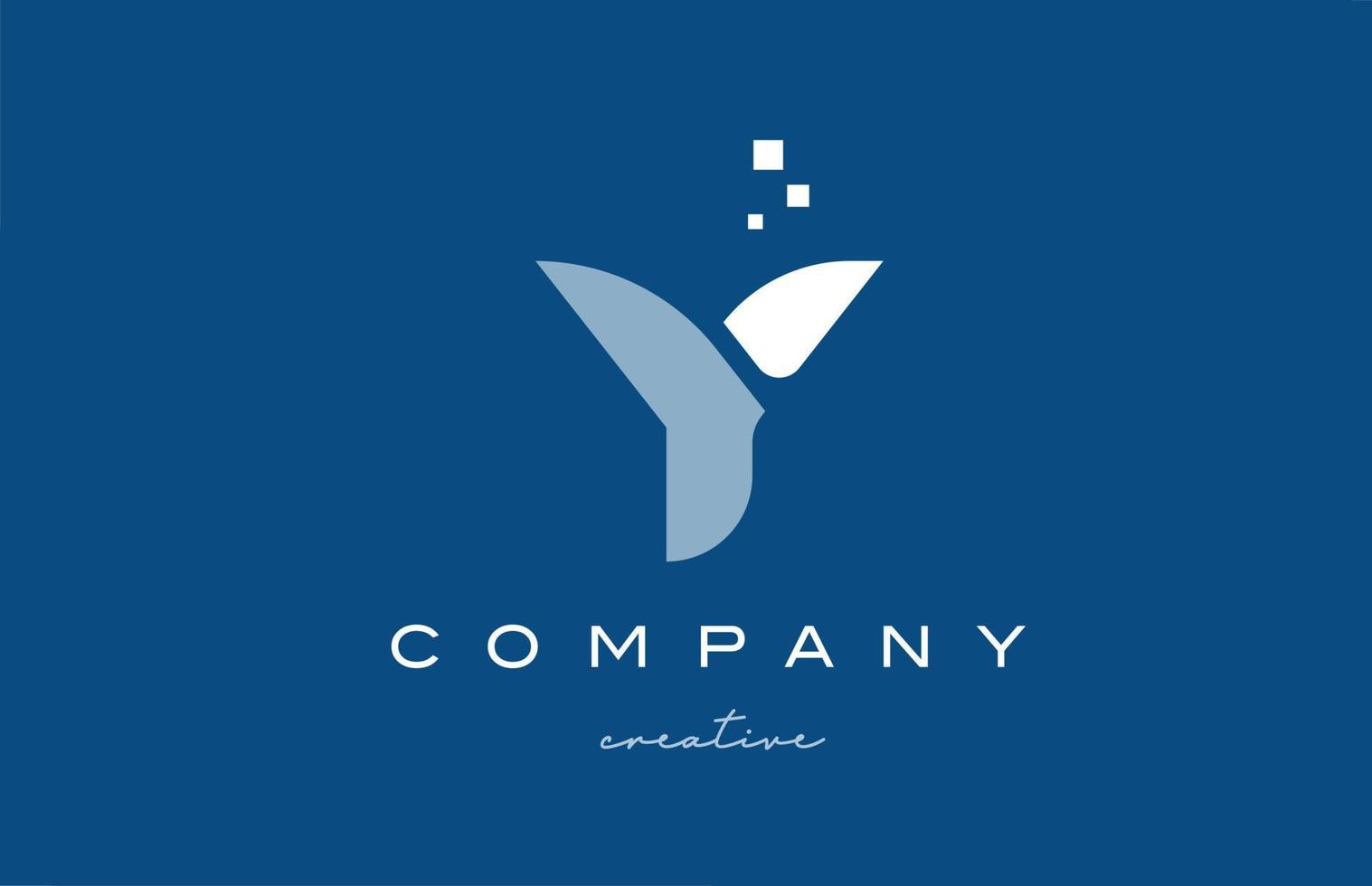 y design de ícone do logotipo da letra do alfabeto. modelo criativo azul branco para negócios e empresas vetor