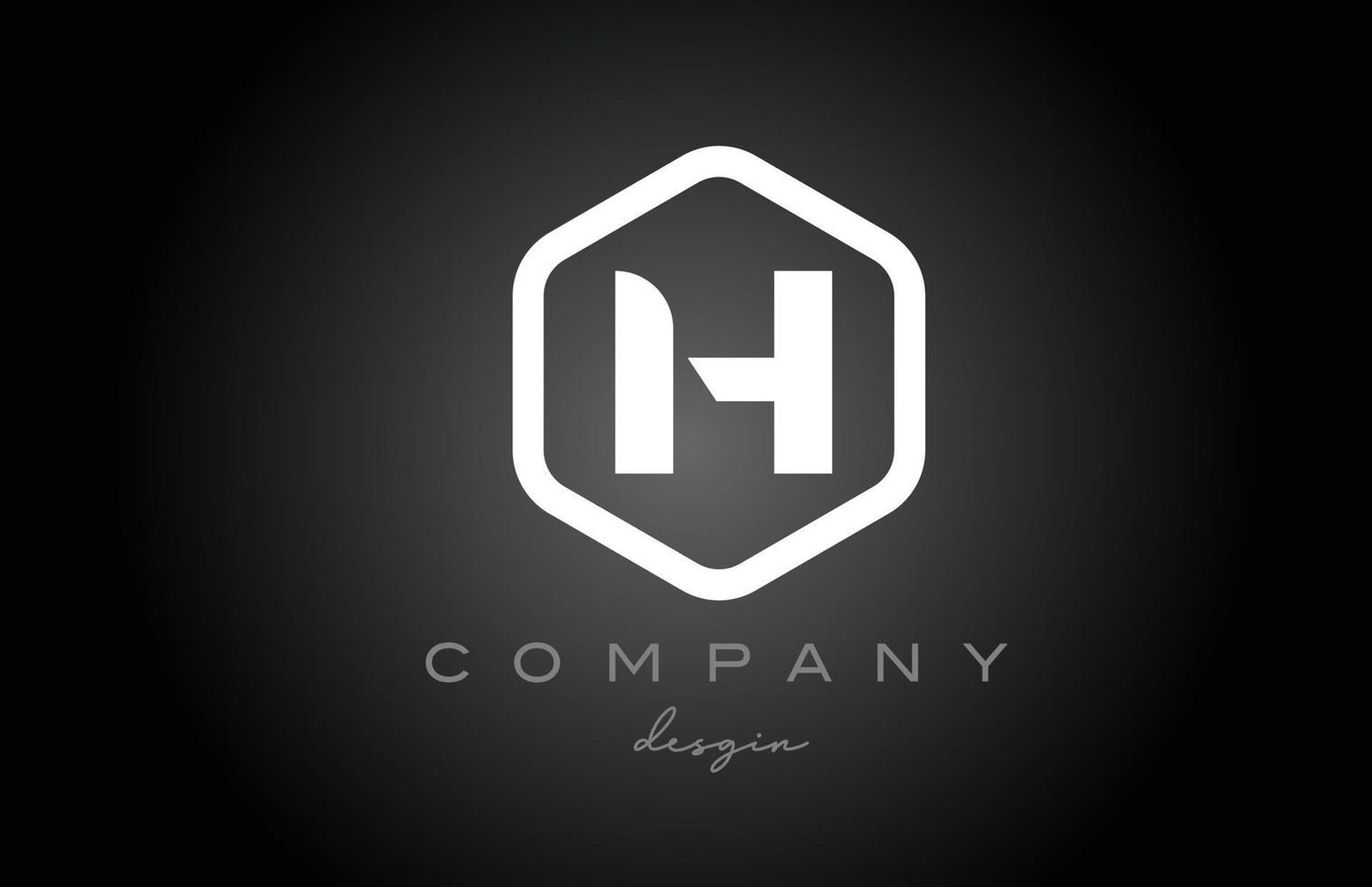 h preto branco hexágono alfabeto letra logotipo ícone design. modelo criativo para negócios e empresa vetor