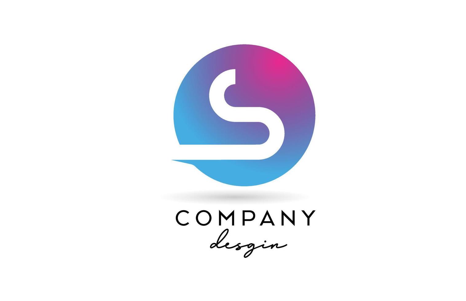 ícone do logotipo da letra do alfabeto rosa azul s com design de círculo. modelo criativo para negócios e empresa vetor