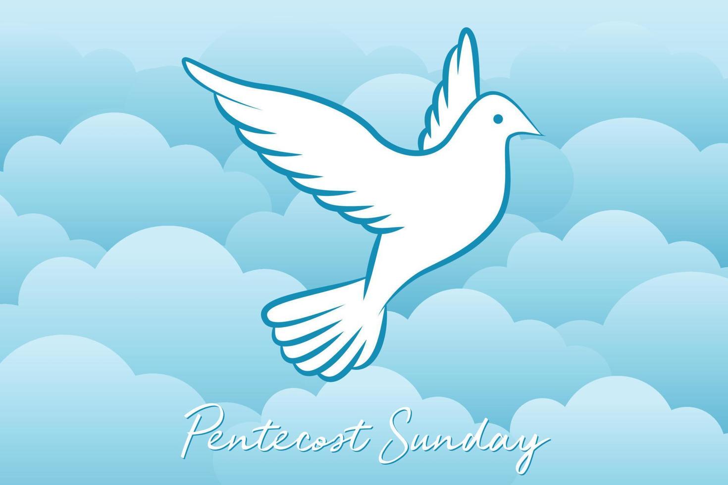 fundo de domingo de pentecostes com pomba voadora vetor