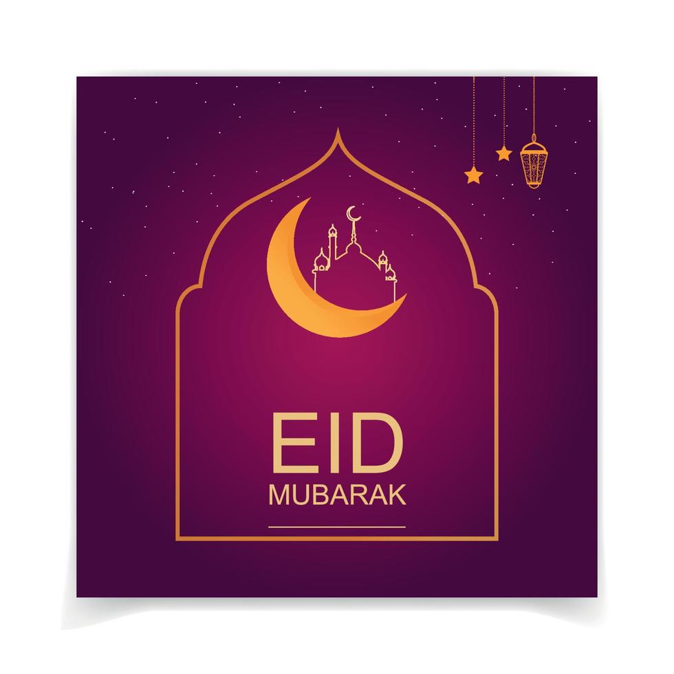 design de postagem de mídia social eid mubarak, vetor