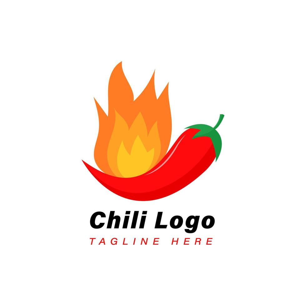 design de logotipo de pimentão vermelho vetor