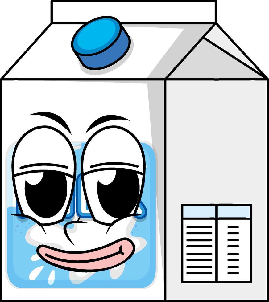 caixa de leite com cara de feliz vetor