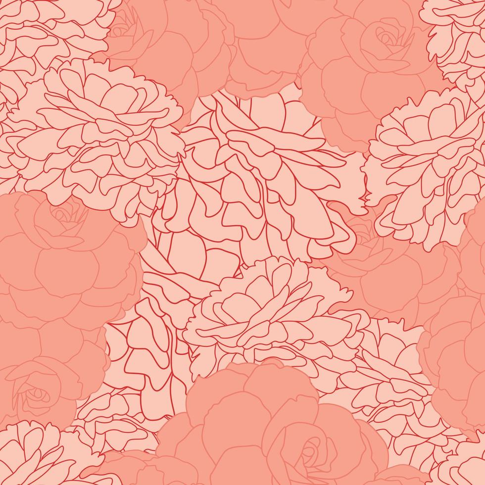 design de padrão sem emenda de flores rosas tropicais modernas. sem costura padrão com flores e folhas da primavera. fundo desenhado à mão. padrão floral para papel de parede ou tecido. azulejo botânico. vetor