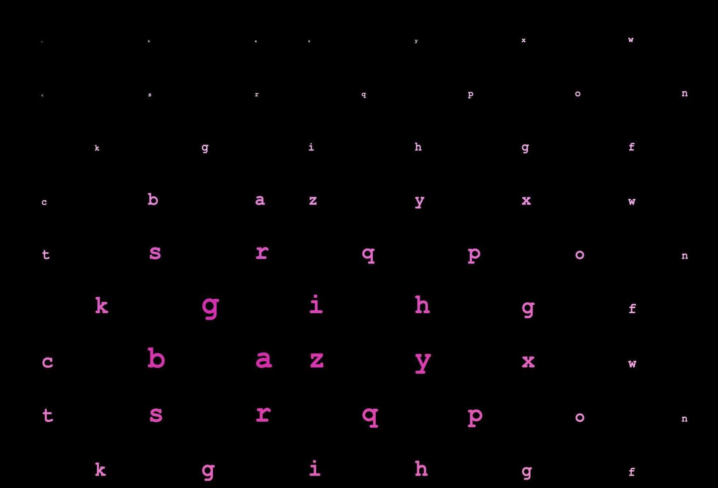 layout de vetor rosa escuro com alfabeto latino.