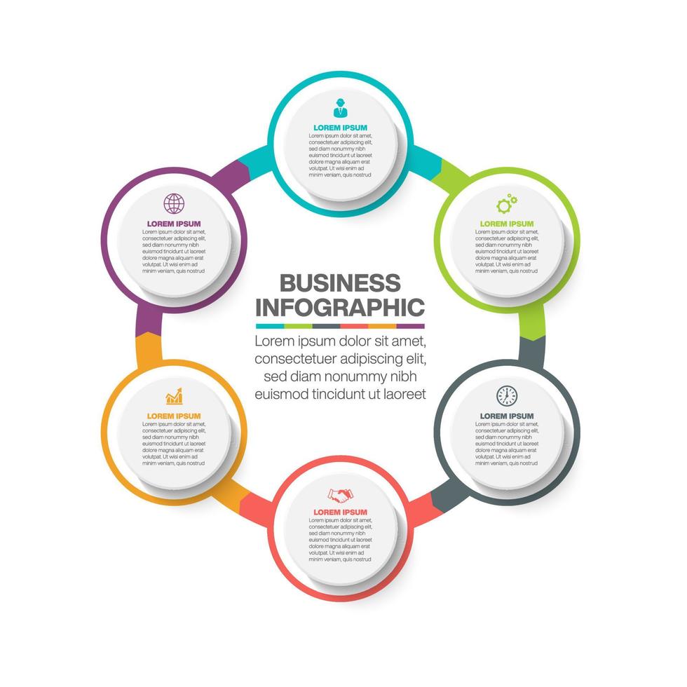 apresentação modelo de infográfico de círculo de negócios vetor