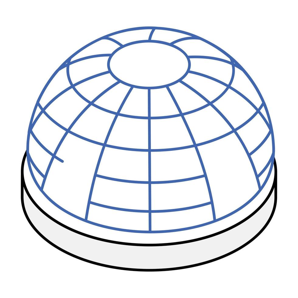 obtenha este ícone isométrico de cúpula espacial vetor