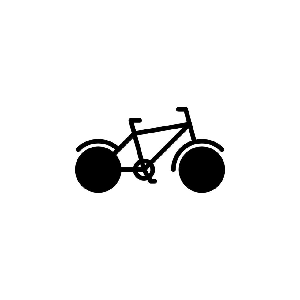 bicicleta, modelo de logotipo de ilustração vetorial de ícone de linha sólida de bicicleta. adequado para muitos propósitos. vetor
