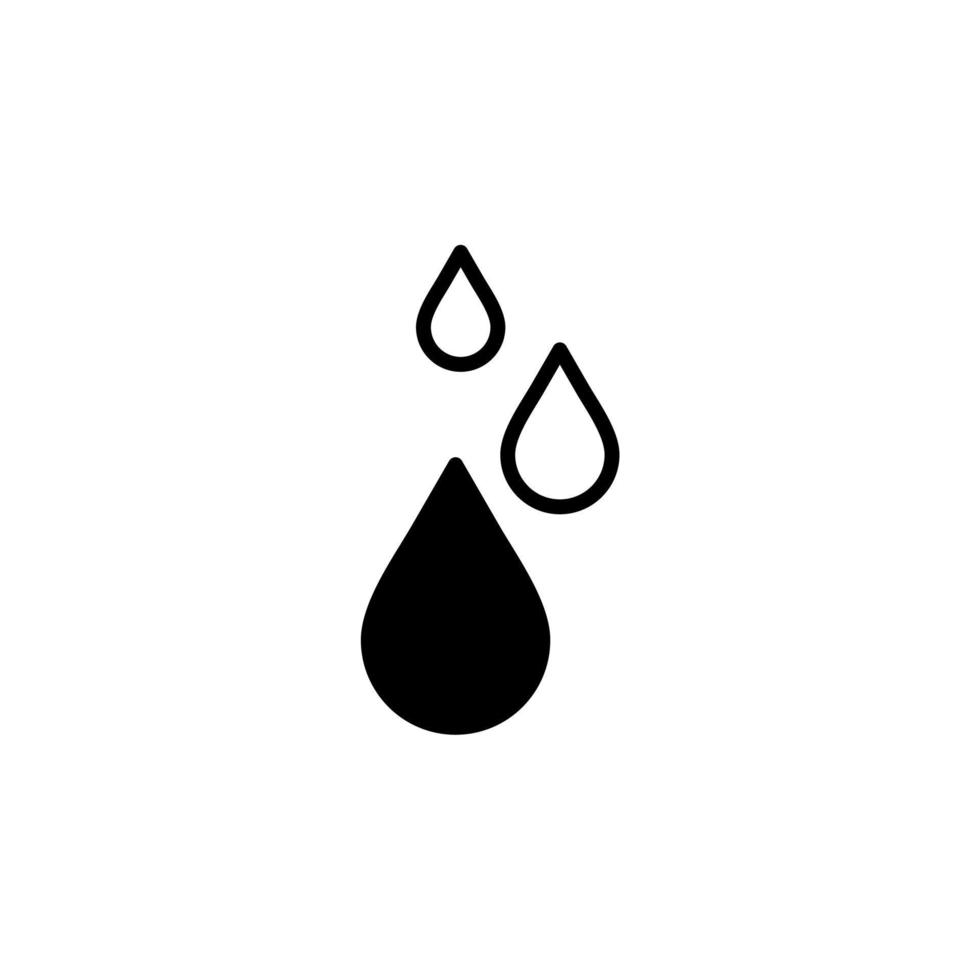 gota d'água, água, gota, modelo de logotipo de ilustração vetorial de ícone de linha sólida líquida. adequado para muitos propósitos. vetor