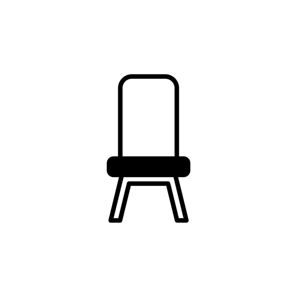 cadeira, modelo de logotipo de ilustração de vetor de ícone de linha sólida de assento. adequado para muitos propósitos.