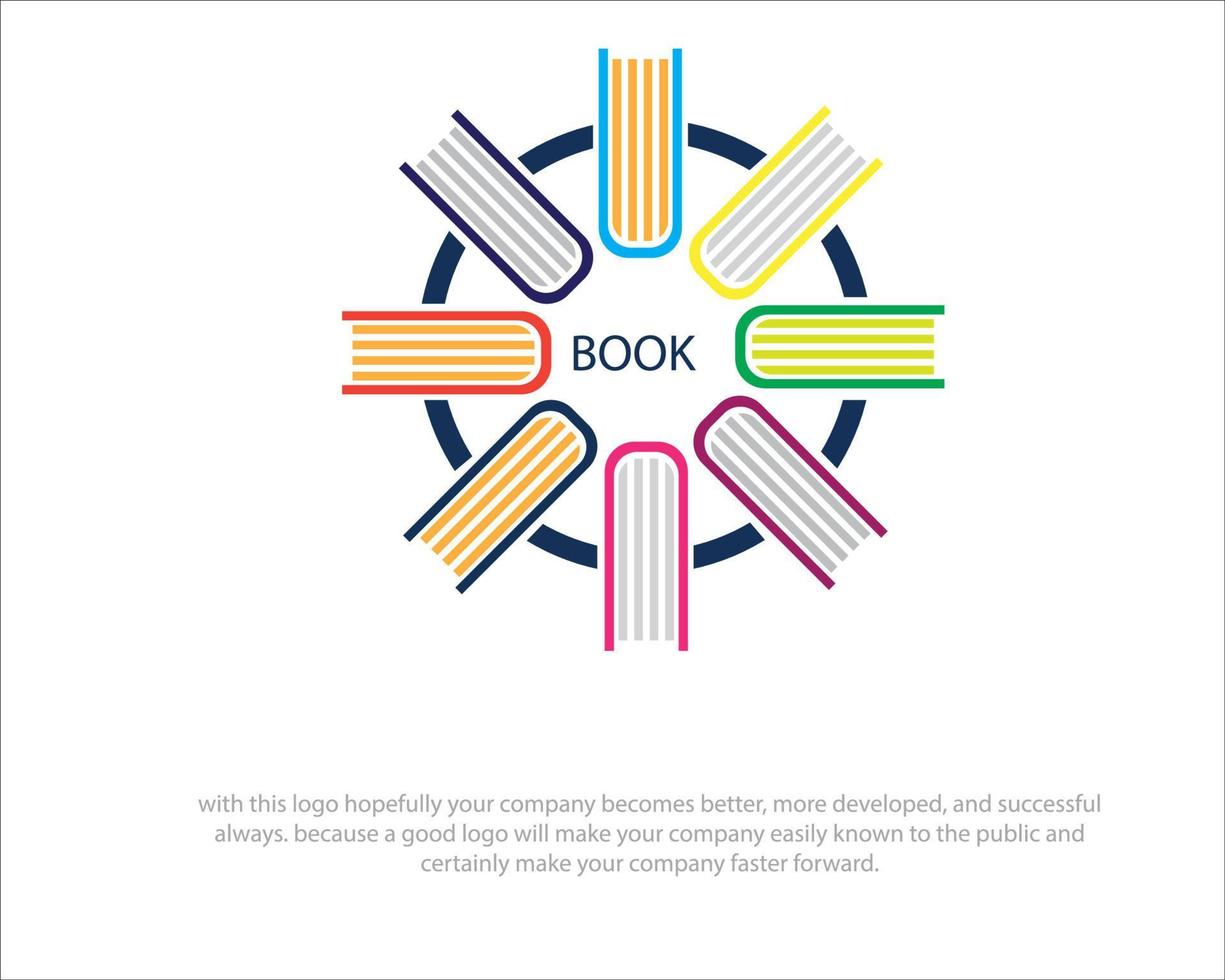 design de logotipo de livro simples e moderno vetor