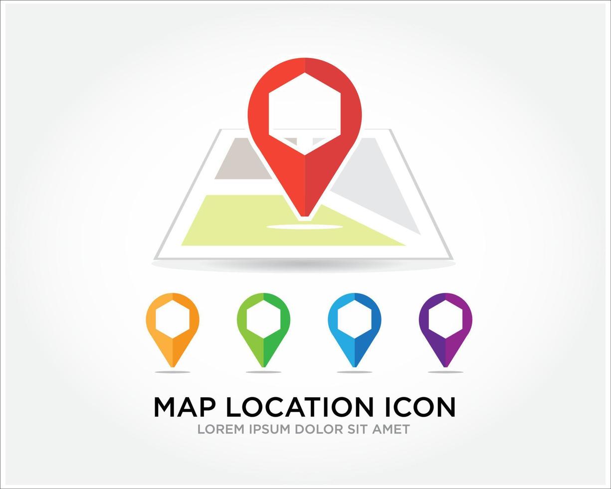 o logotipo do ícone de localização do mapa projeta vetor plano moderno simples