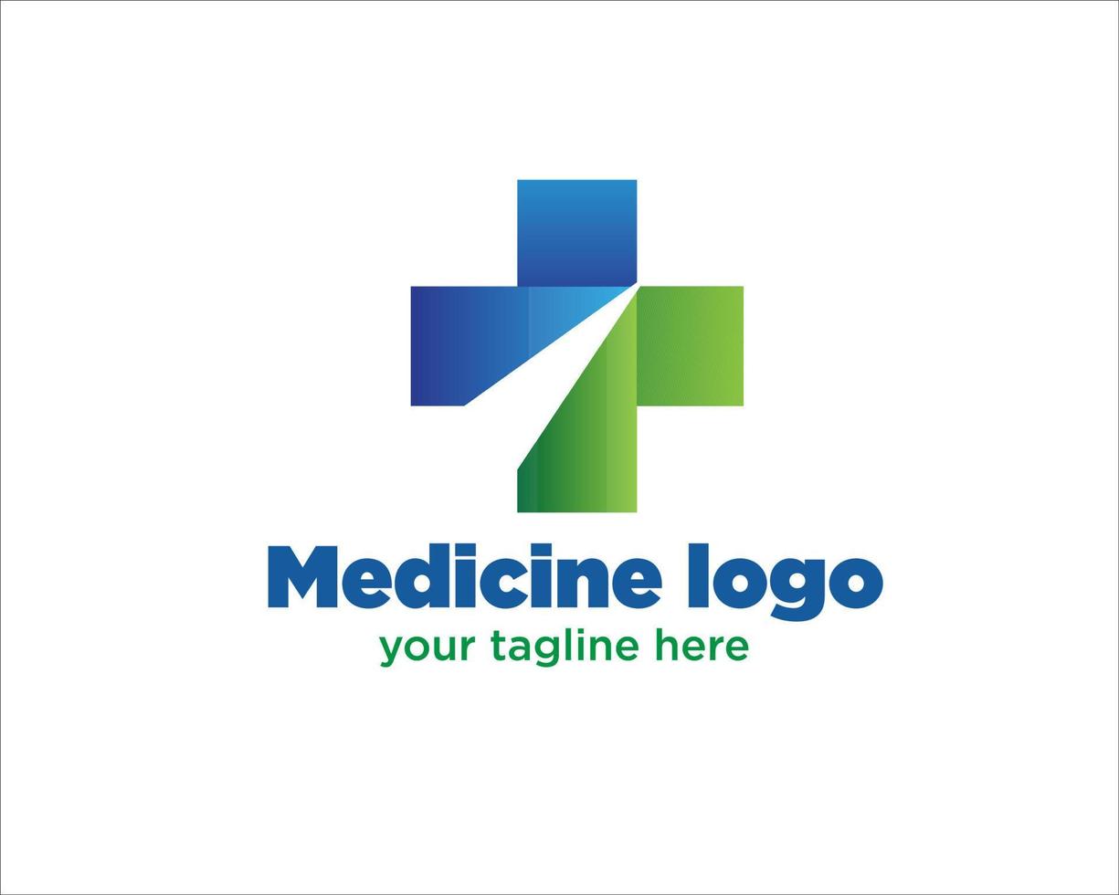 designs de logotipo de medicina cruzada para hospital vetor