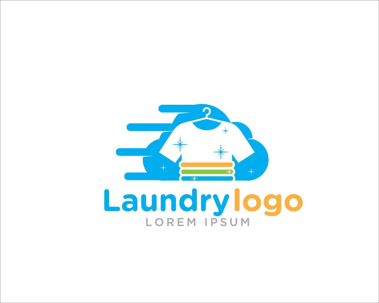 vetor de logotipo de lavanderia rápida simples moderno para serviço de limpeza