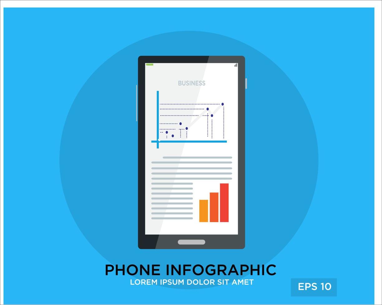 gráfico de informações de telefone comercial simples moderno vetor plano