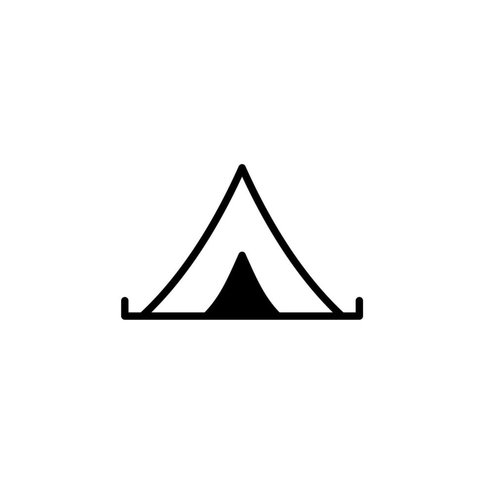 acampamento, barraca, acampamento, modelo de logotipo de ilustração vetorial de ícone de linha sólida de viagem. adequado para muitos propósitos. vetor