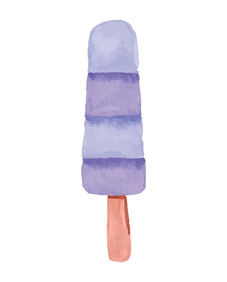 ilustração de picolé de sorvete com estilo aquarela vetor