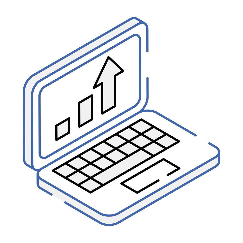 um ícone isométrico de gráfico vetor