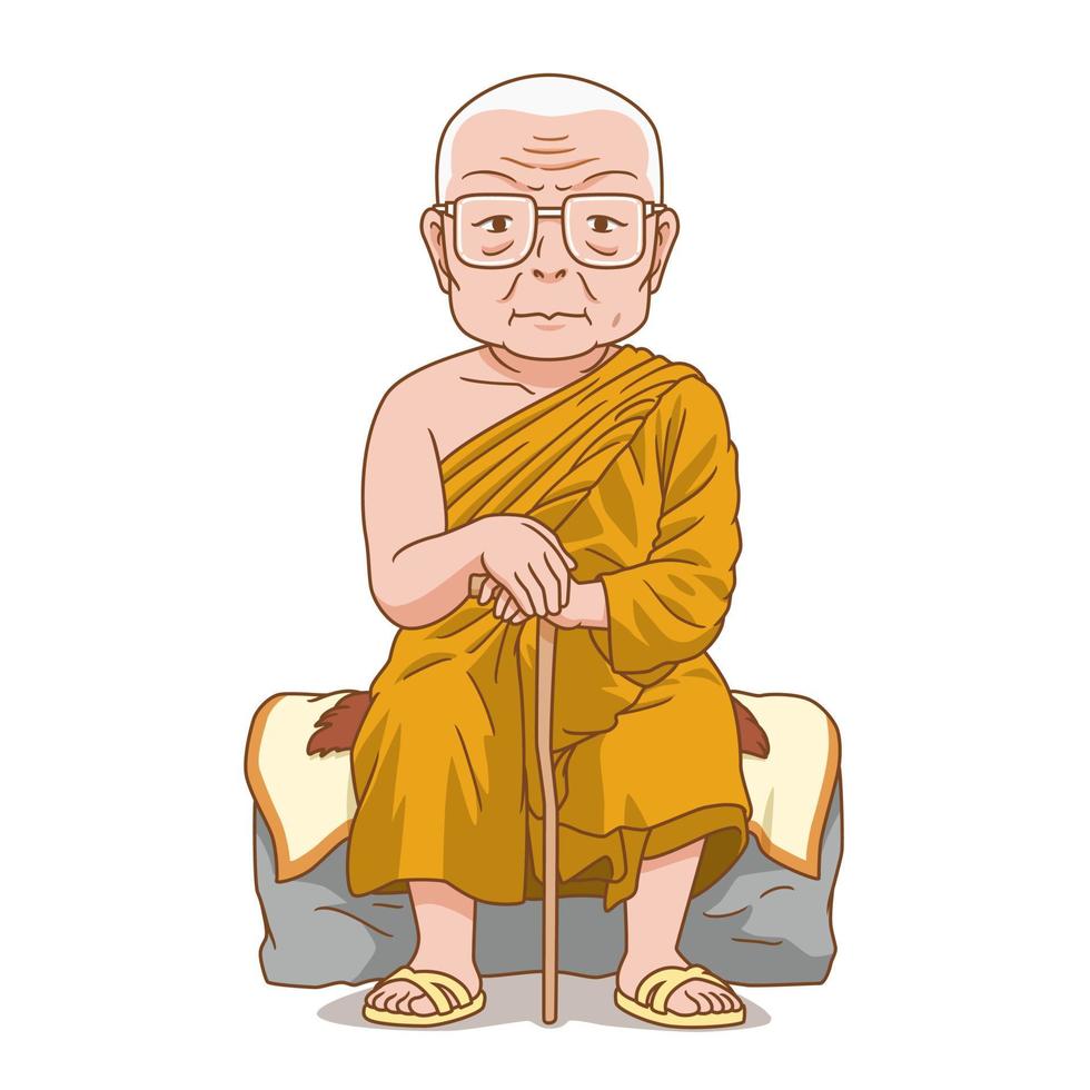 ilustração de buddhadasa bhikkhu foi um famoso e influente filósofo ascético tailandês do século XX. vetor