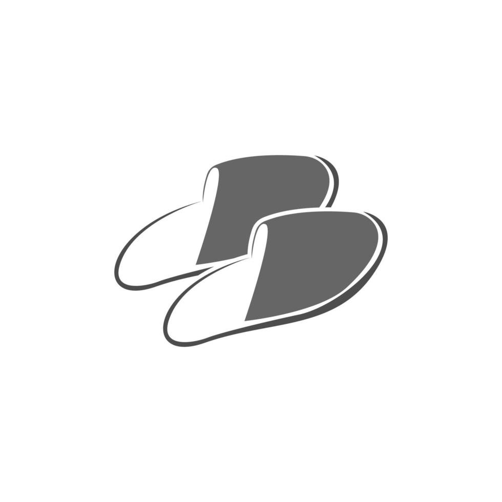 modelo de ilustração de design de logotipo de ícone de chinelos vetor