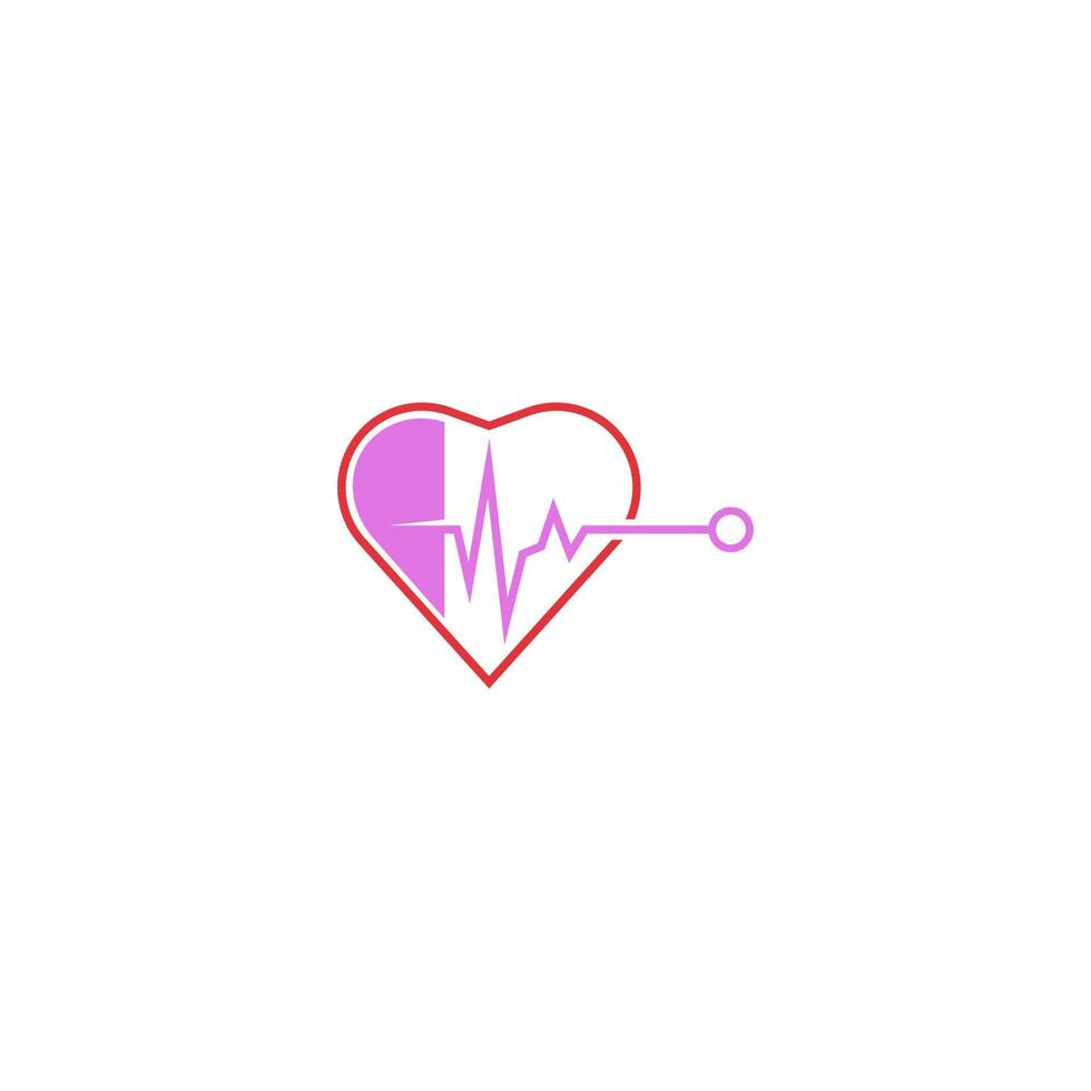 vetor de ilustração de design de ícone de logotipo de cuidados cardíacos