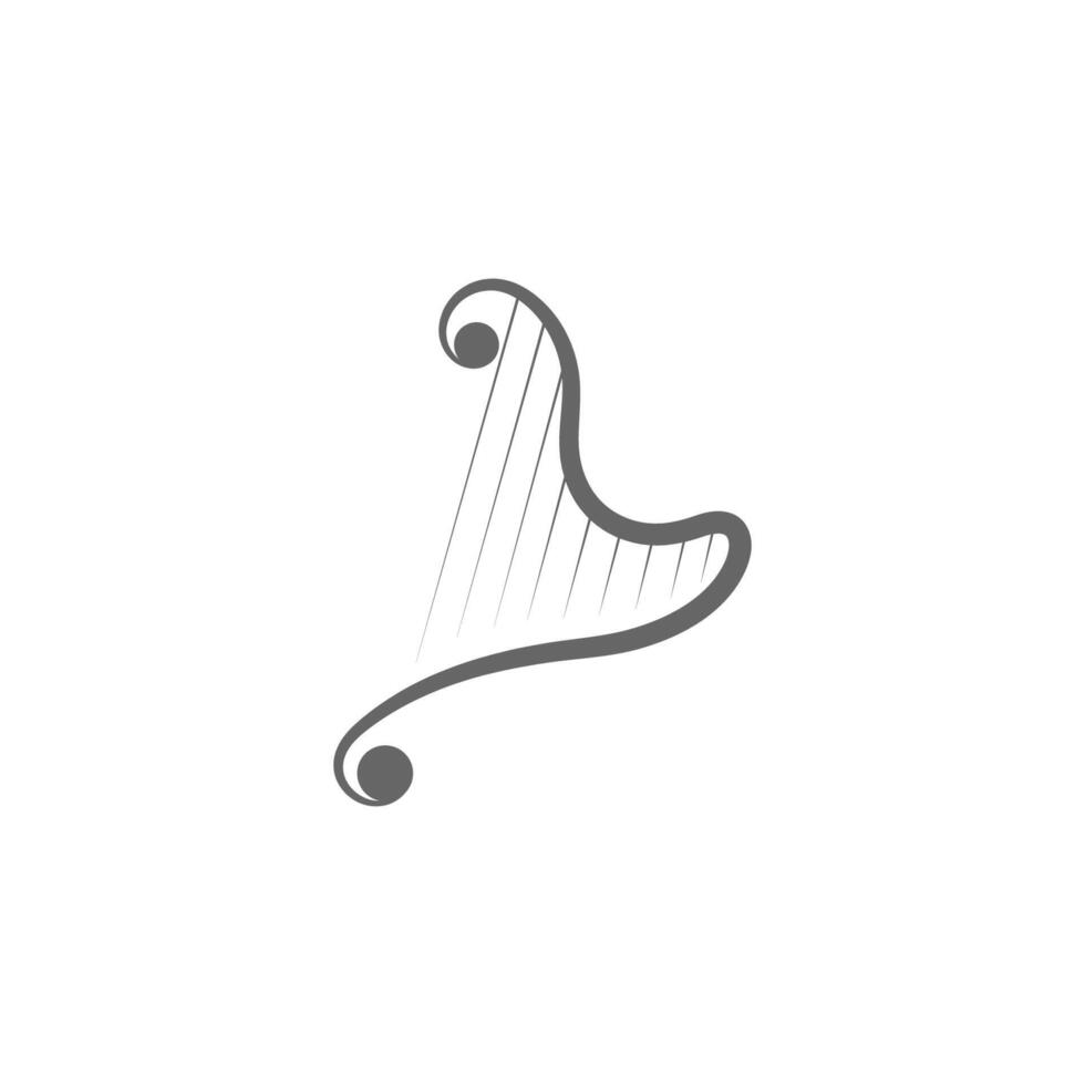 ilustração de ícone de instrumento musical harpa vetor