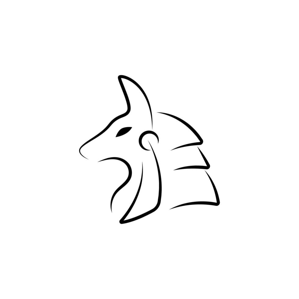 modelo de ilustração de design de logotipo de ícone anubis vetor