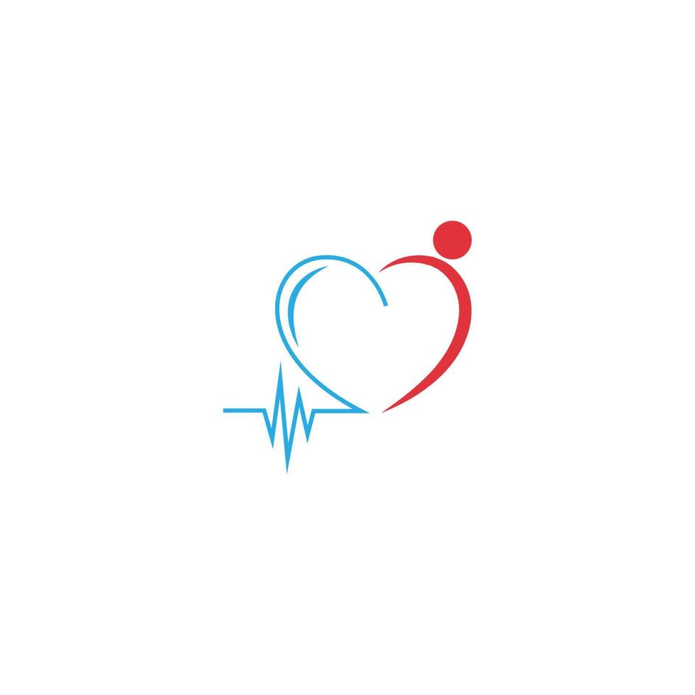 vetor de ilustração de design de ícone de logotipo de cuidados cardíacos