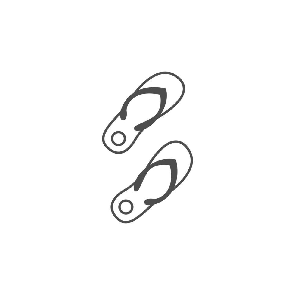 modelo de ilustração de design de logotipo de ícone de chinelos vetor