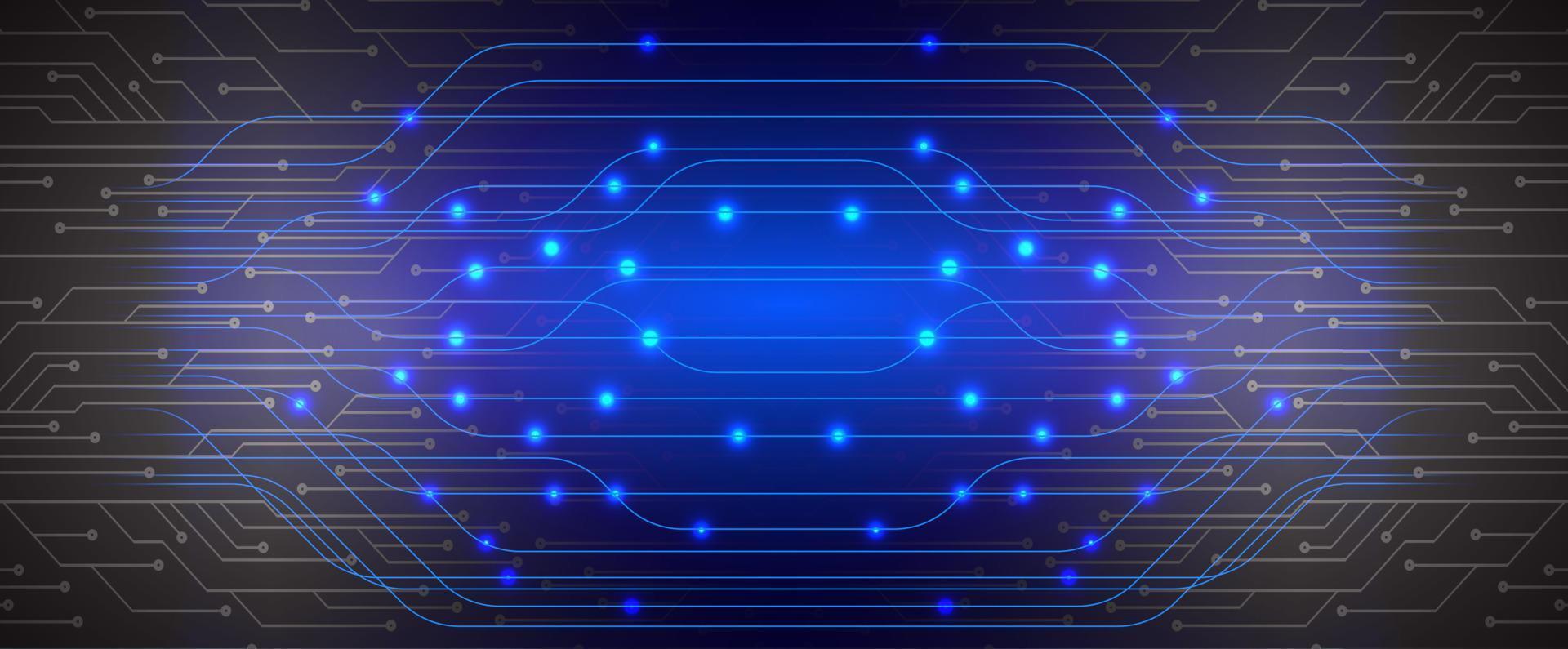 fundo de conceito de tecnologia futura de circuito cibernético vetor