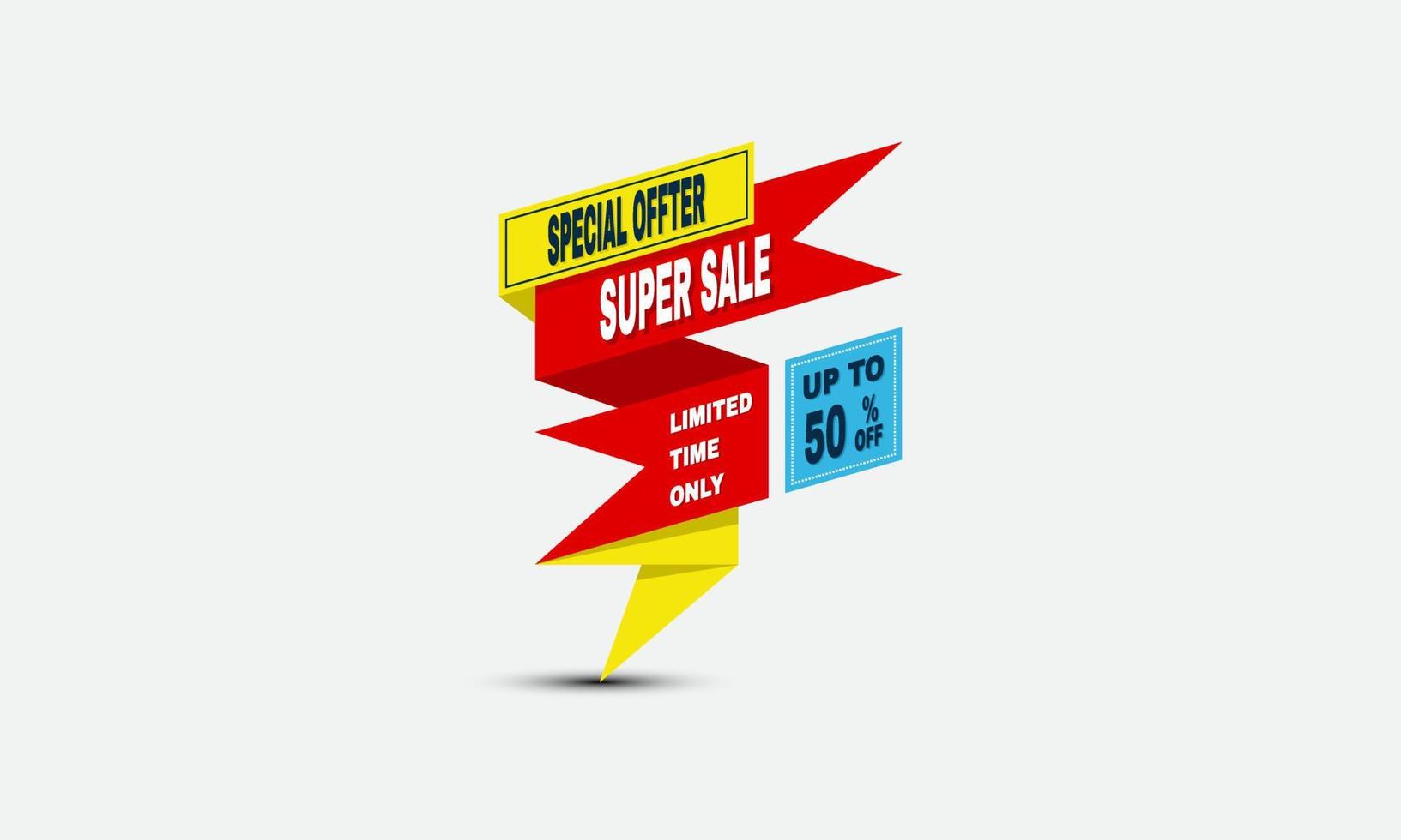 banner de venda de design moderno ilustração de oferta super especial colorida vetor