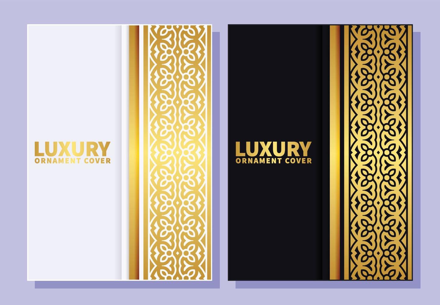 coleção de capa de livro de padrão de ornamento de luxo vetor