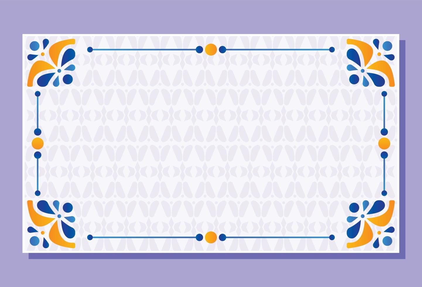 modelo de design de moldura de arte colorida vetor