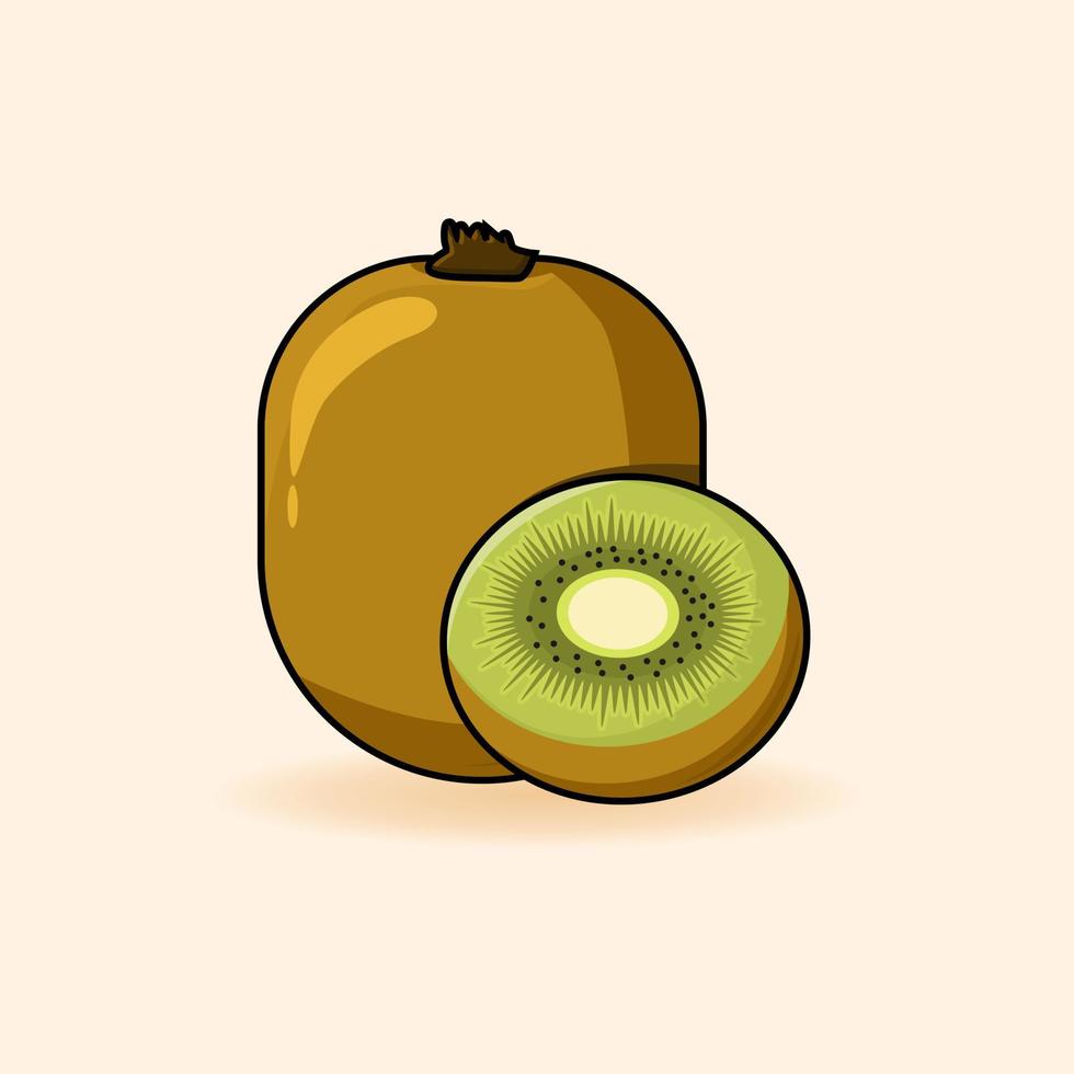 arte vetorial de desenho animado fresco de kiwi vetor