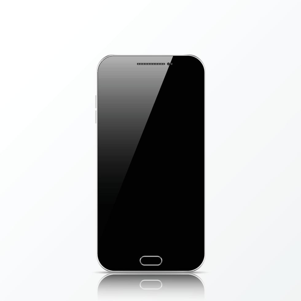 smartphone tablet de celular touchscreen preto moderno isolado na luz de fundo. tela vazia vetor