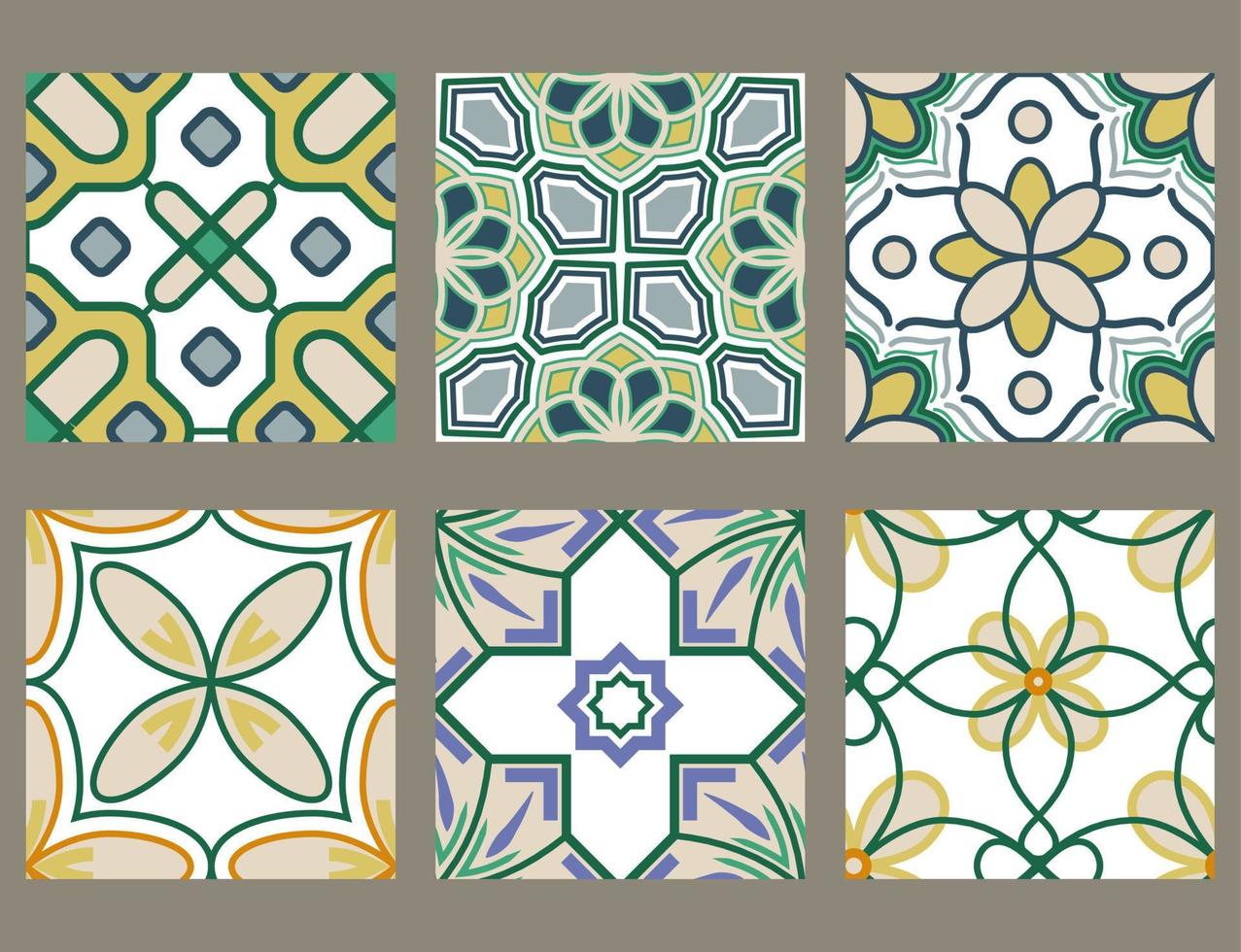 pacotes de design de vetor padrão de azulejos marroquinos