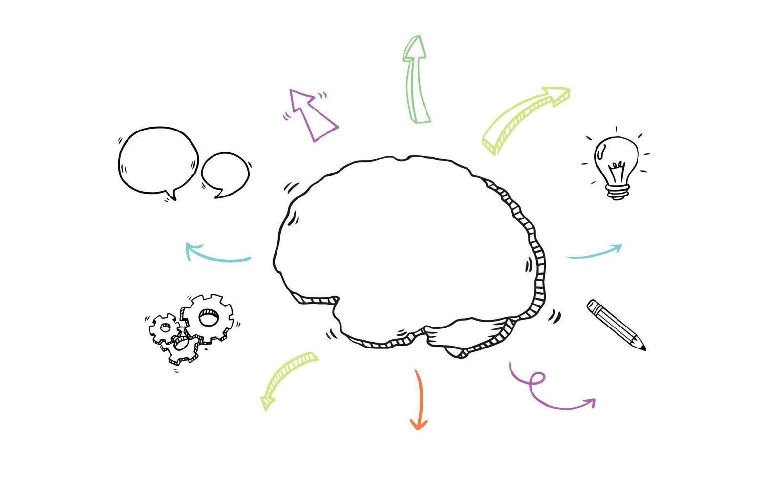 ilustração em vetor criativo do modelo de infográfico de mapa mental isolado em fundo transparente com lugar para o seu conteúdo.