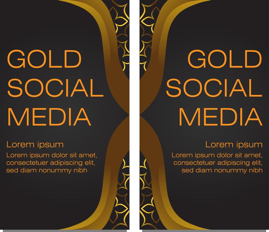 modelo de histórias de mídia social de ouro negro vetor